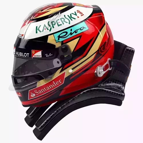 Kimi Raikkonen 2017 style Racing helmet 3D model