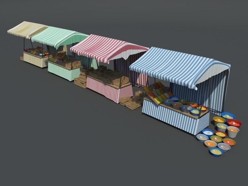 Market Stall 3D model_2