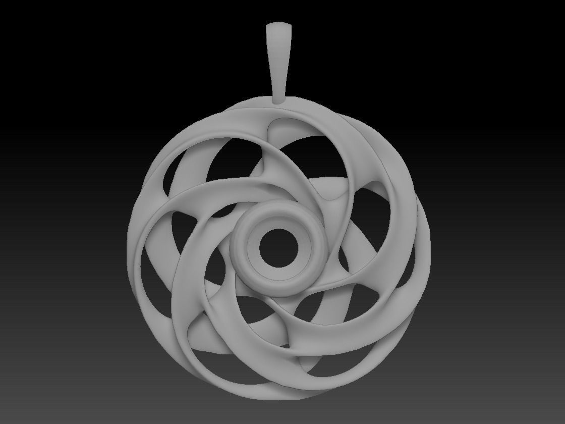 Torus pendant 3D print model_2