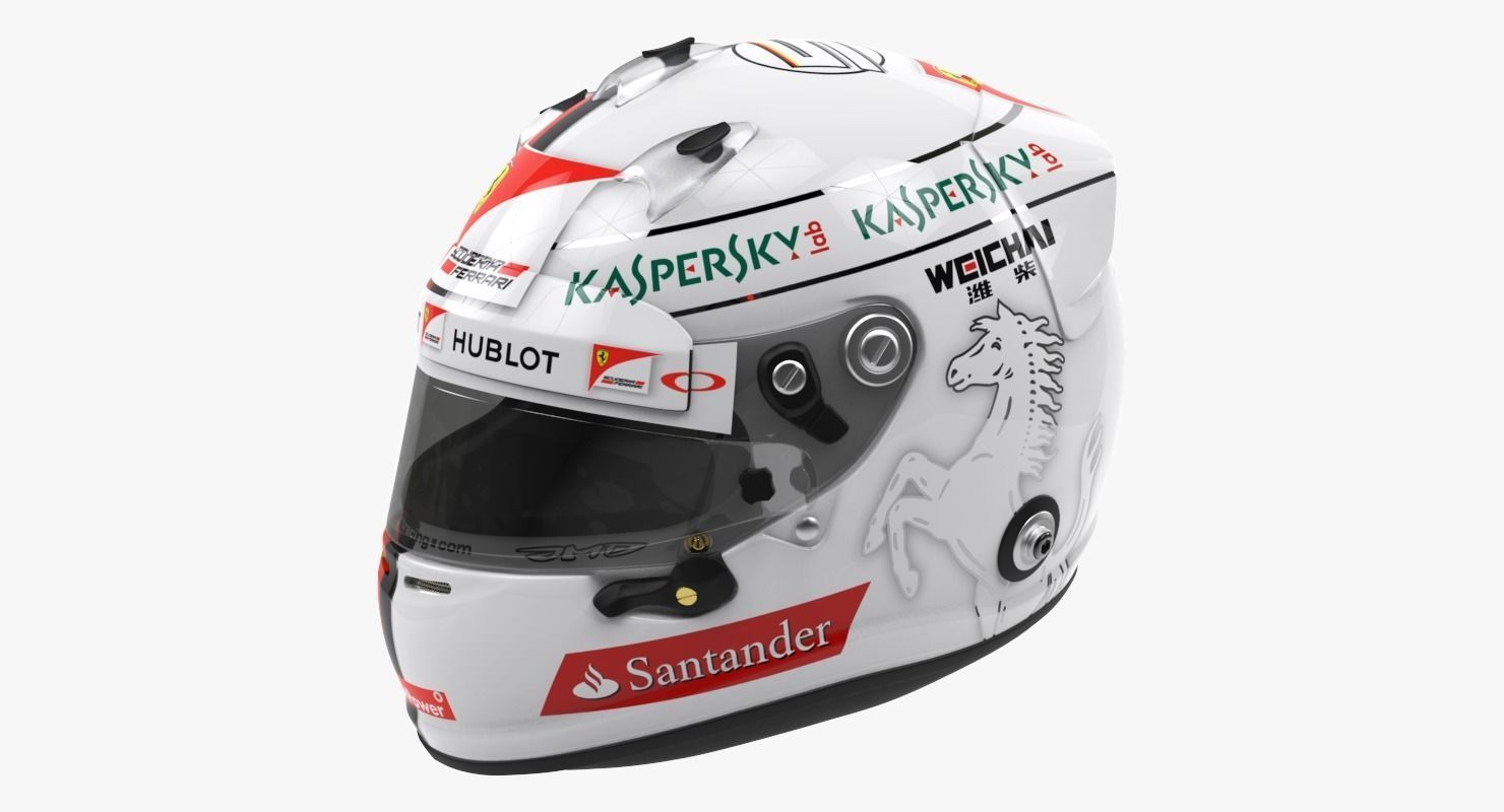 Sebastian Vettel 2015 style Racing helmet 3D model_5