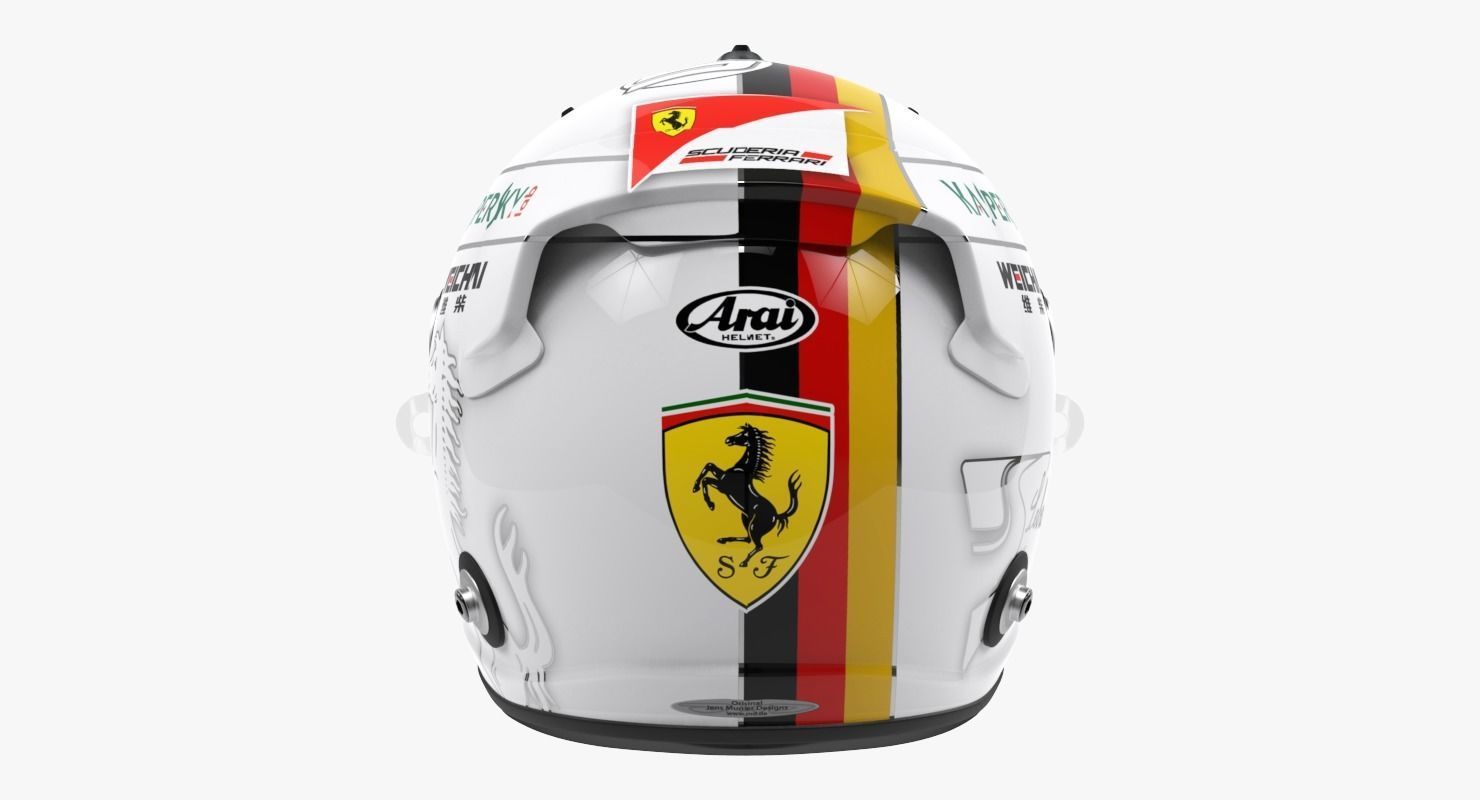 Sebastian Vettel 2015 style Racing helmet 3D model_4
