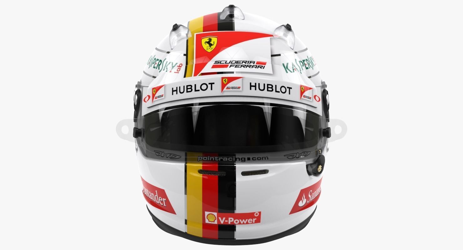 Sebastian Vettel 2015 style Racing helmet 3D model_2