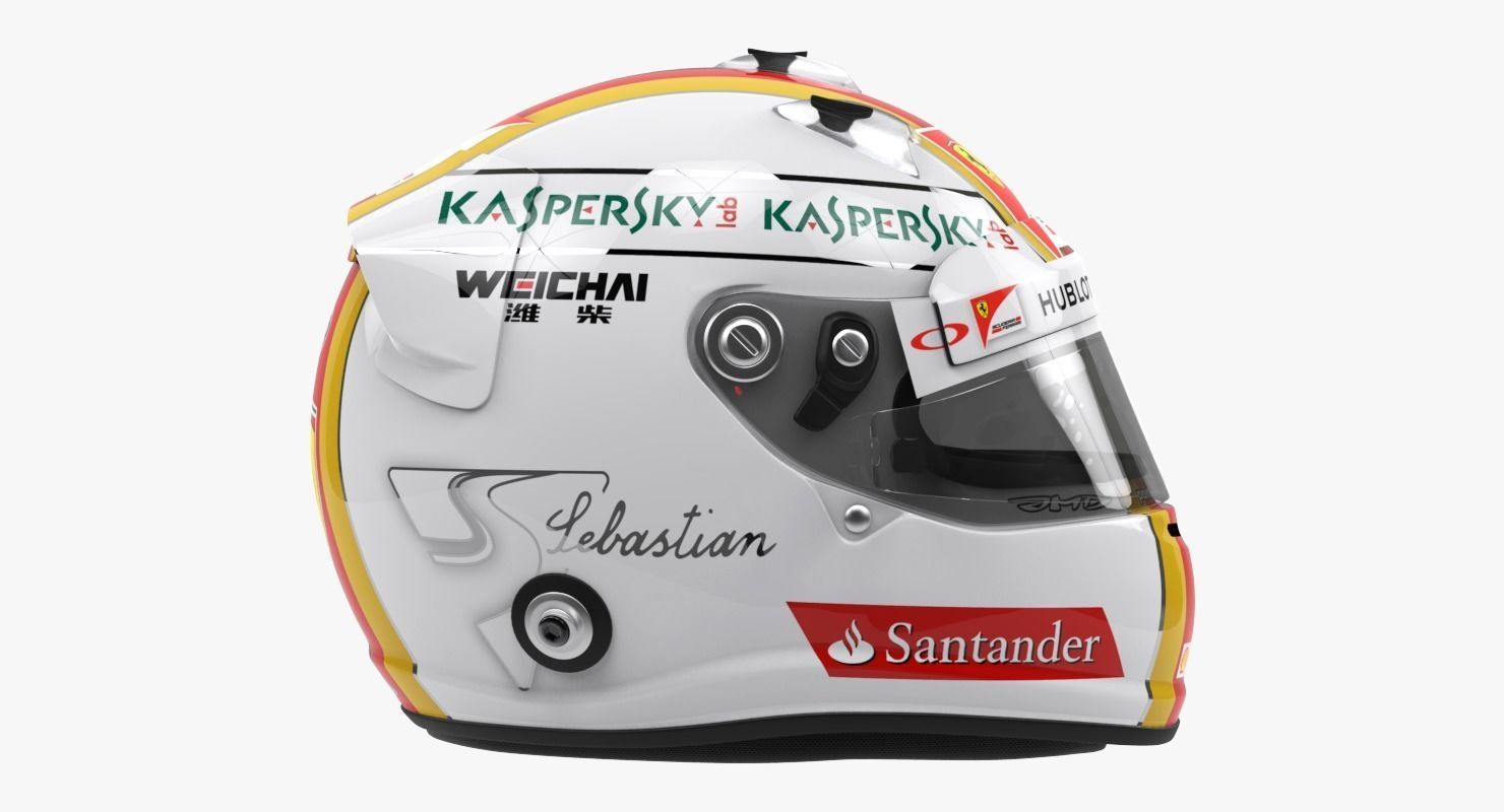Sebastian Vettel 2015 style Racing helmet 3D model_3