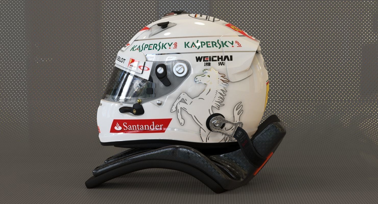 Sebastian Vettel 2015 style Racing helmet 3D model_7