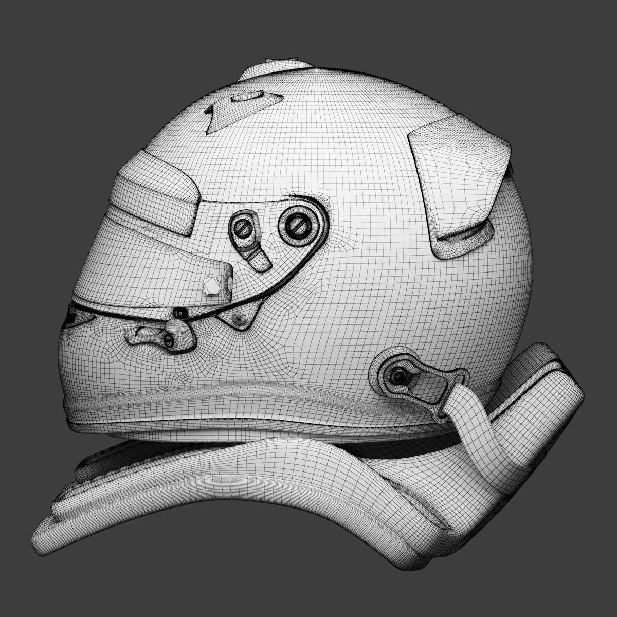 Sebastian Vettel 2015 style Racing helmet 3D model_8