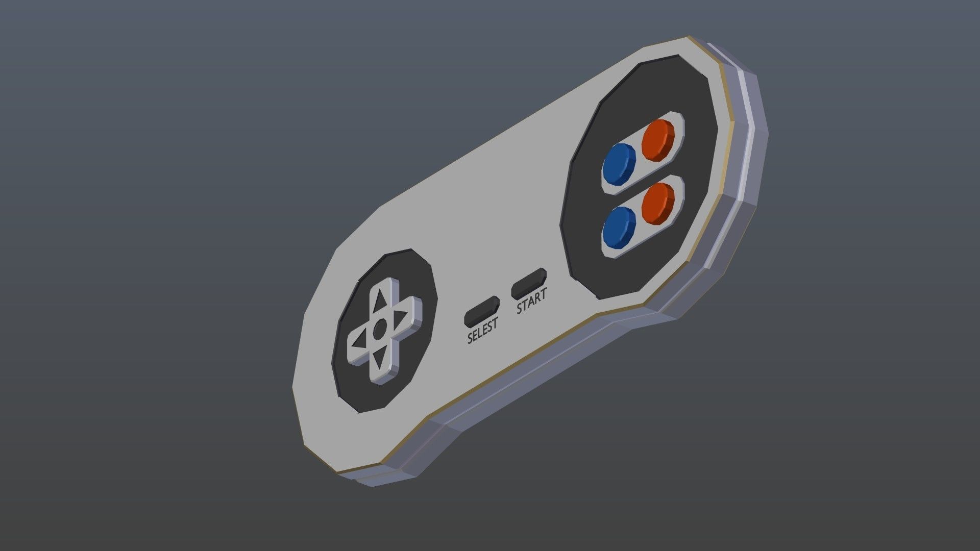 Low poly Game Controller 1 Low-poly 3D model_7