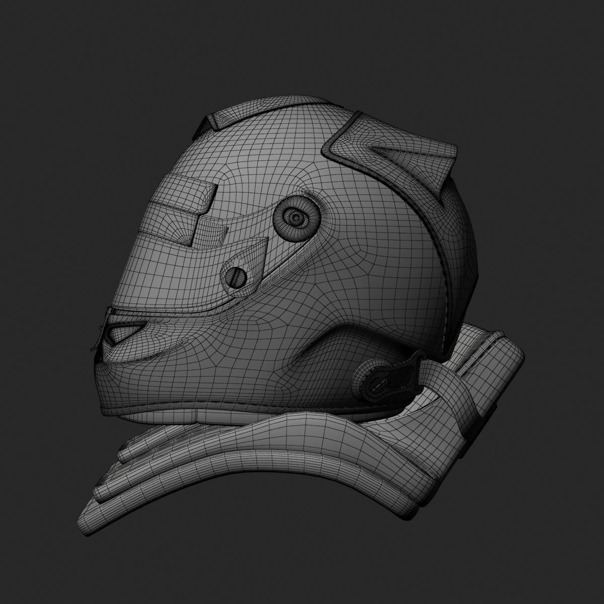 Fernando Alonso 2014 style Racing helmet 3D model_5