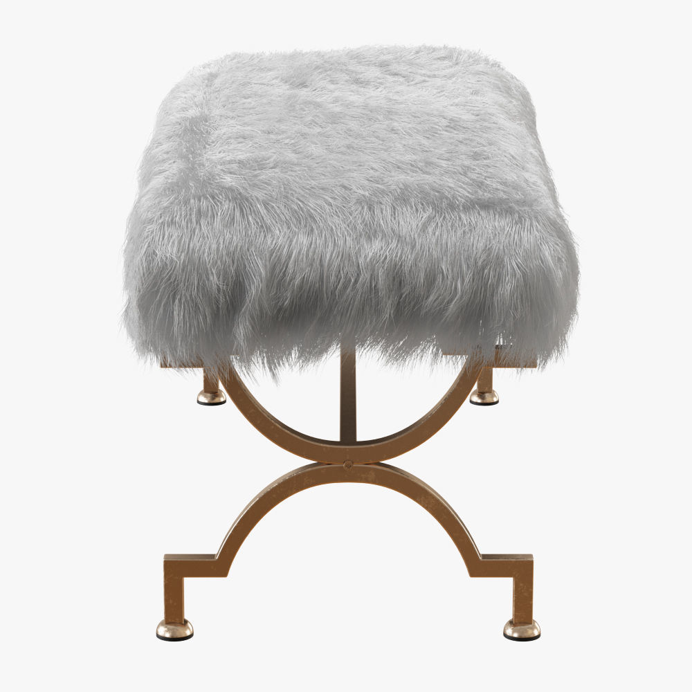 Bernice Wood Entryway Bench 3D model_3