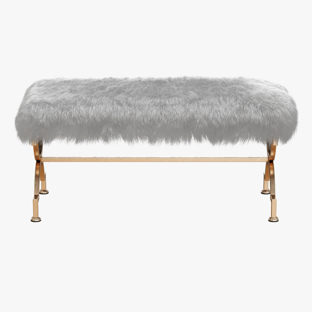 Bernice Wood Entryway Bench 3D model_1