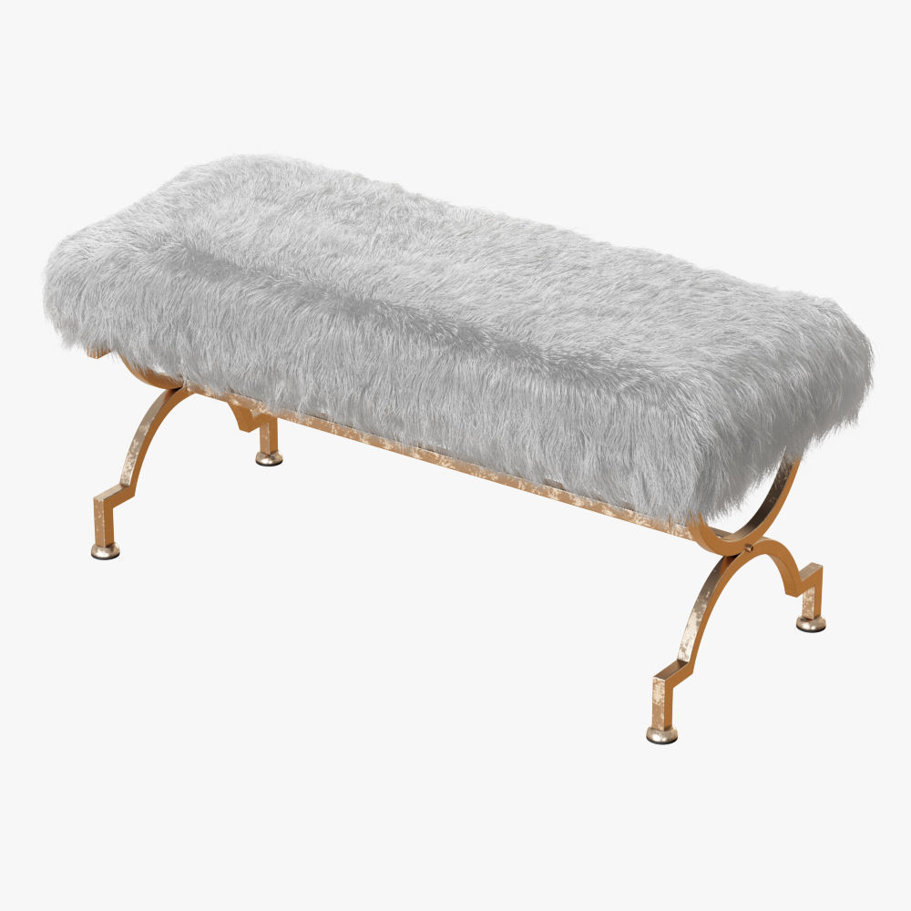 Bernice Wood Entryway Bench 3D model_2