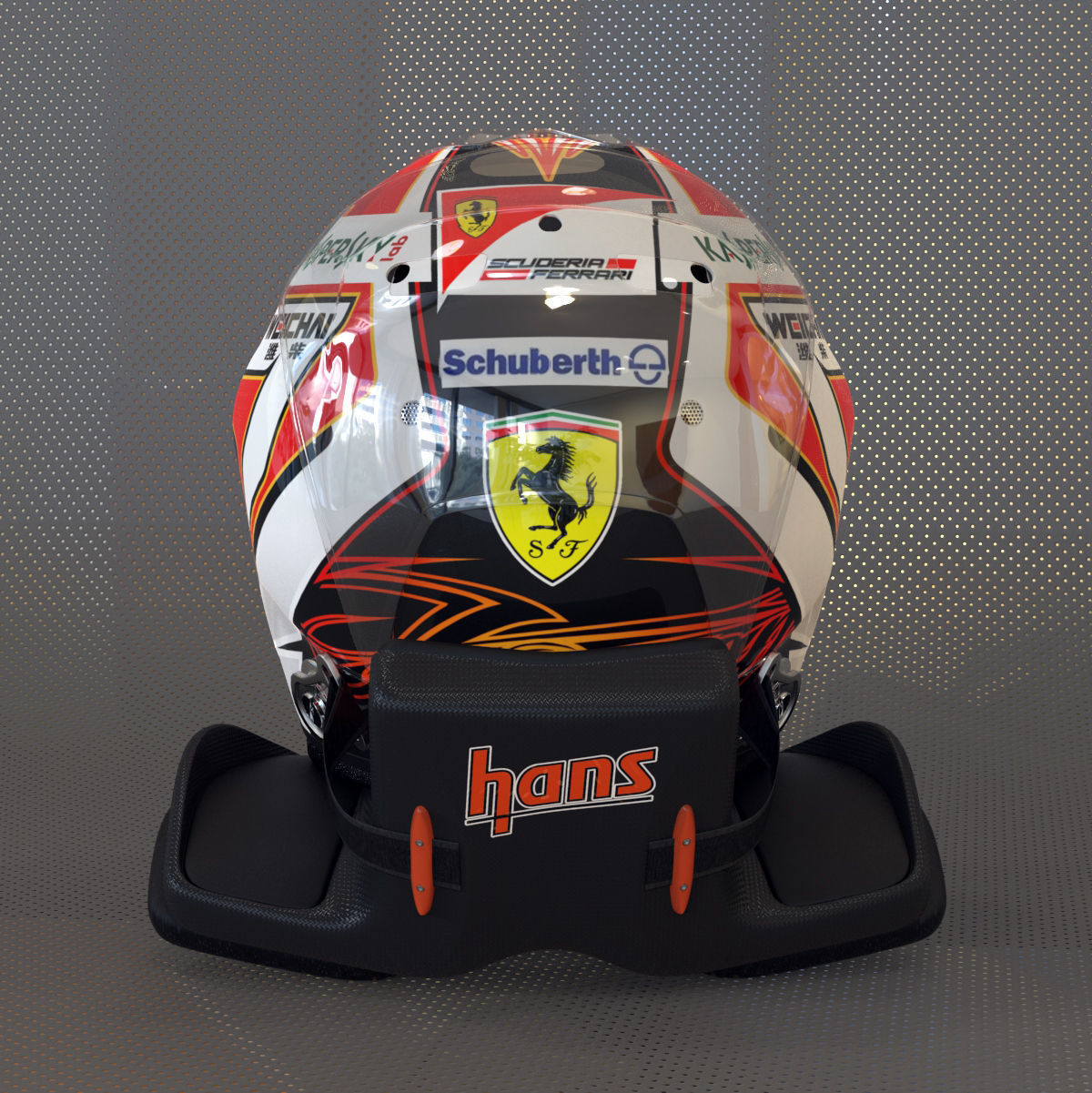 Kimi Raikkonen 2014 style Racing helmet 3D model_3