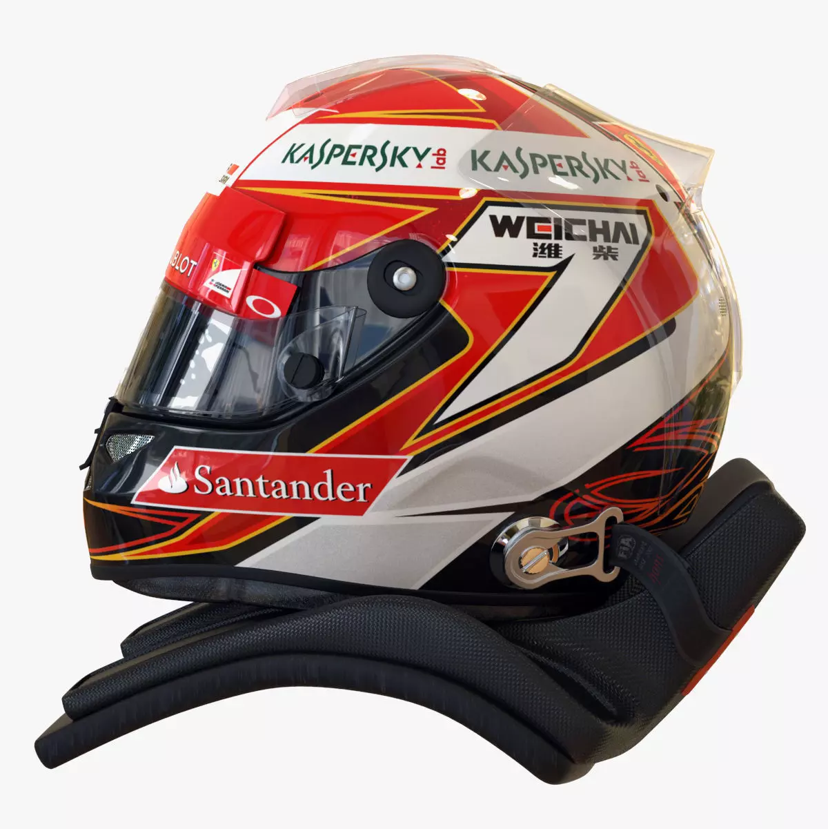Kimi Raikkonen 2014 style Racing helmet 3D model_0