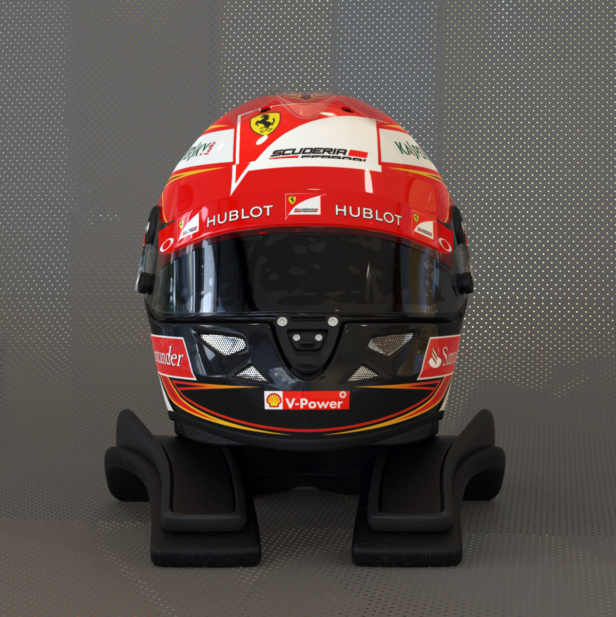 Kimi Raikkonen 2014 style Racing helmet 3D model_1