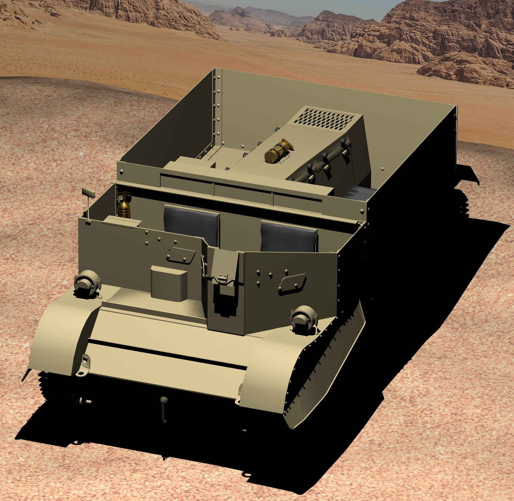 WWII Bren Gun Carrier 3D model_7