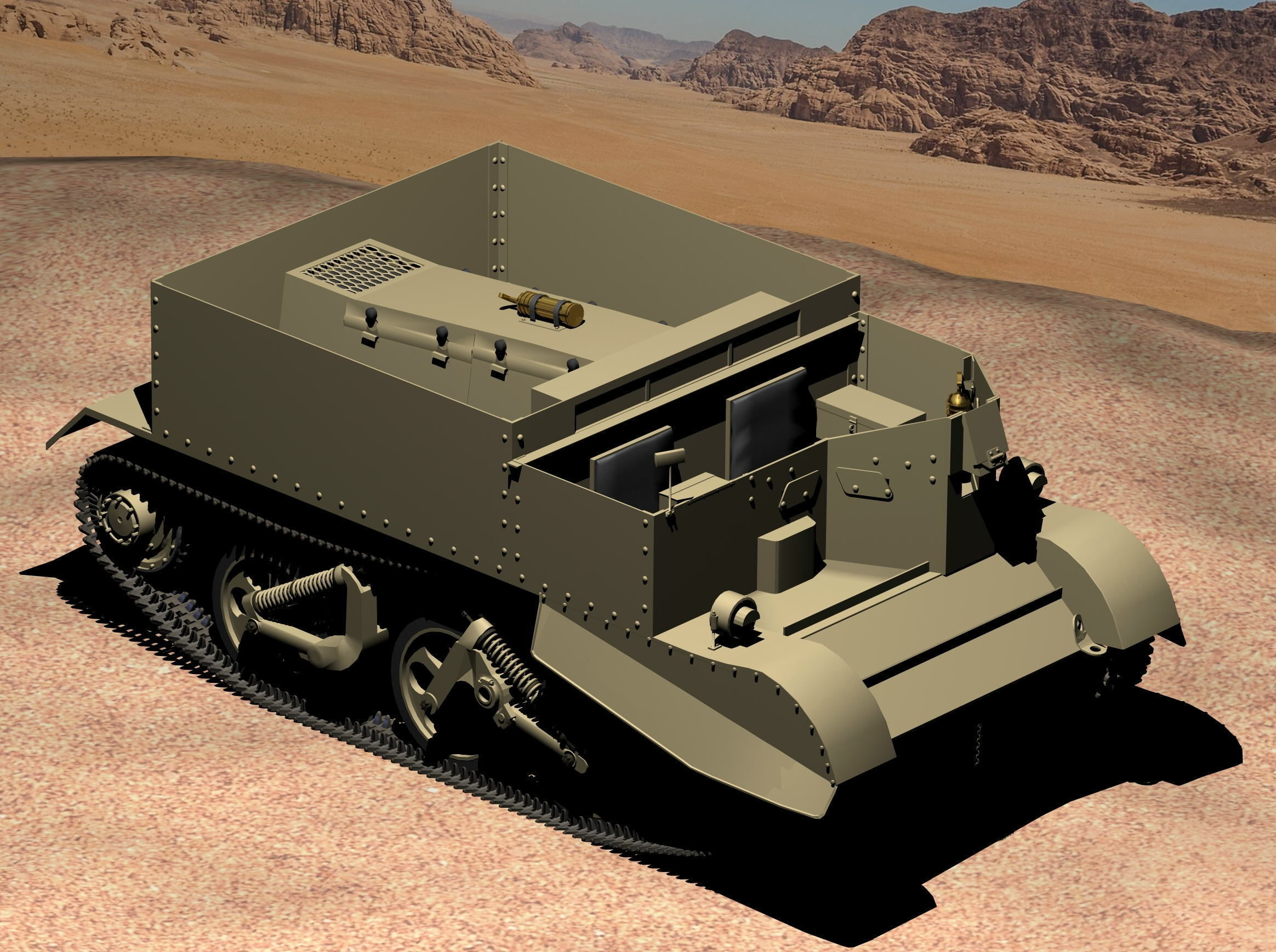 WWII Bren Gun Carrier 3D model_9