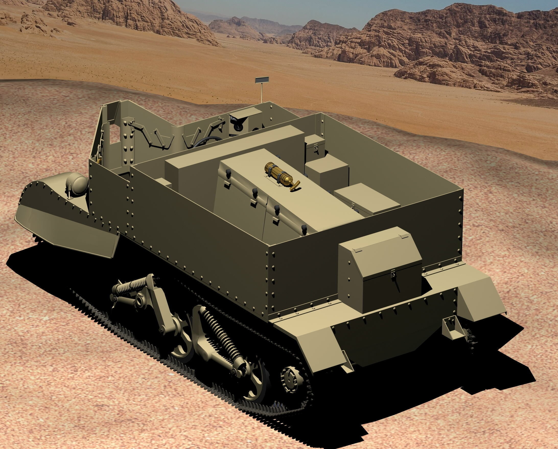 WWII Bren Gun Carrier 3D model_5