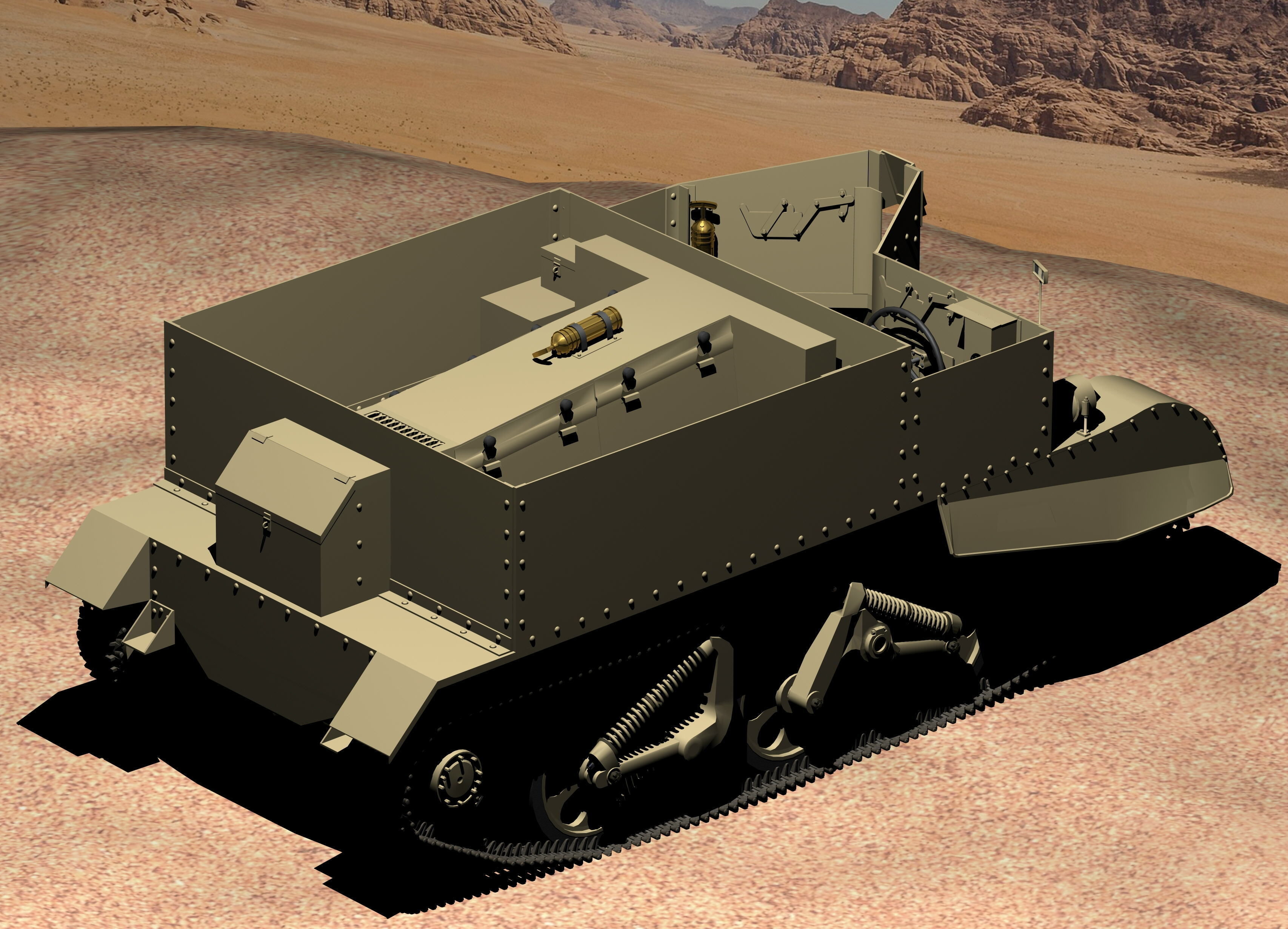 WWII Bren Gun Carrier 3D model_6