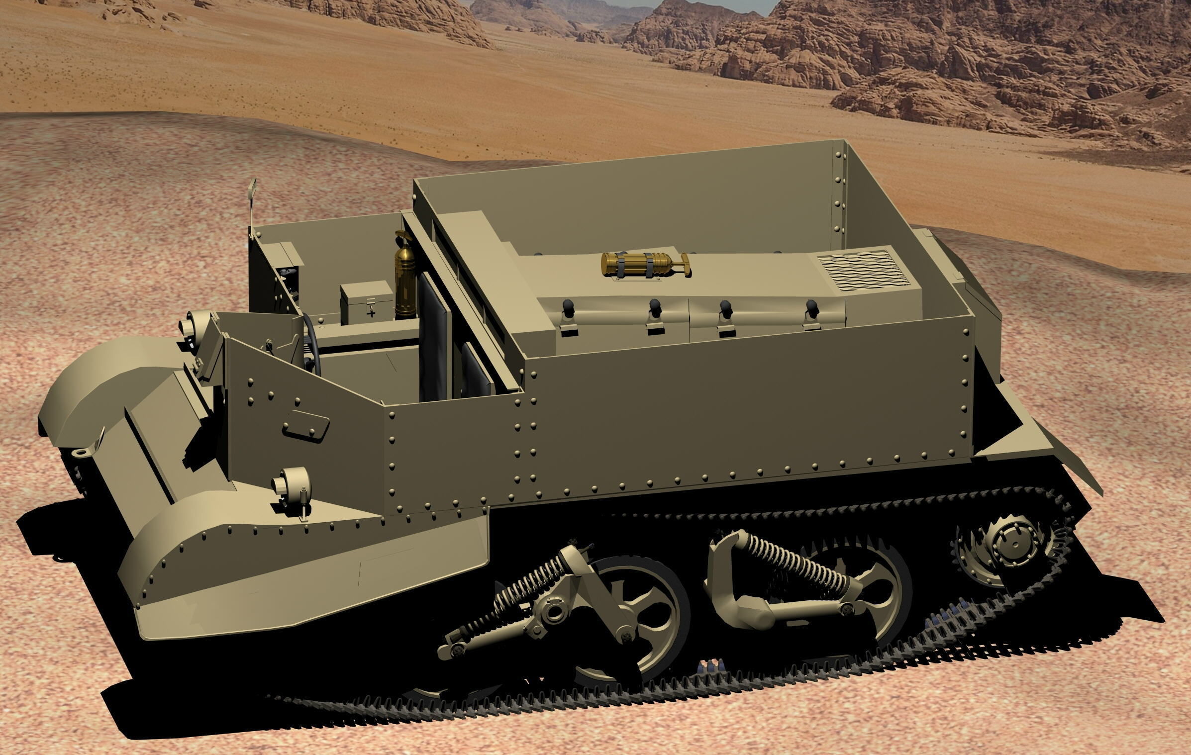 WWII Bren Gun Carrier 3D model_8