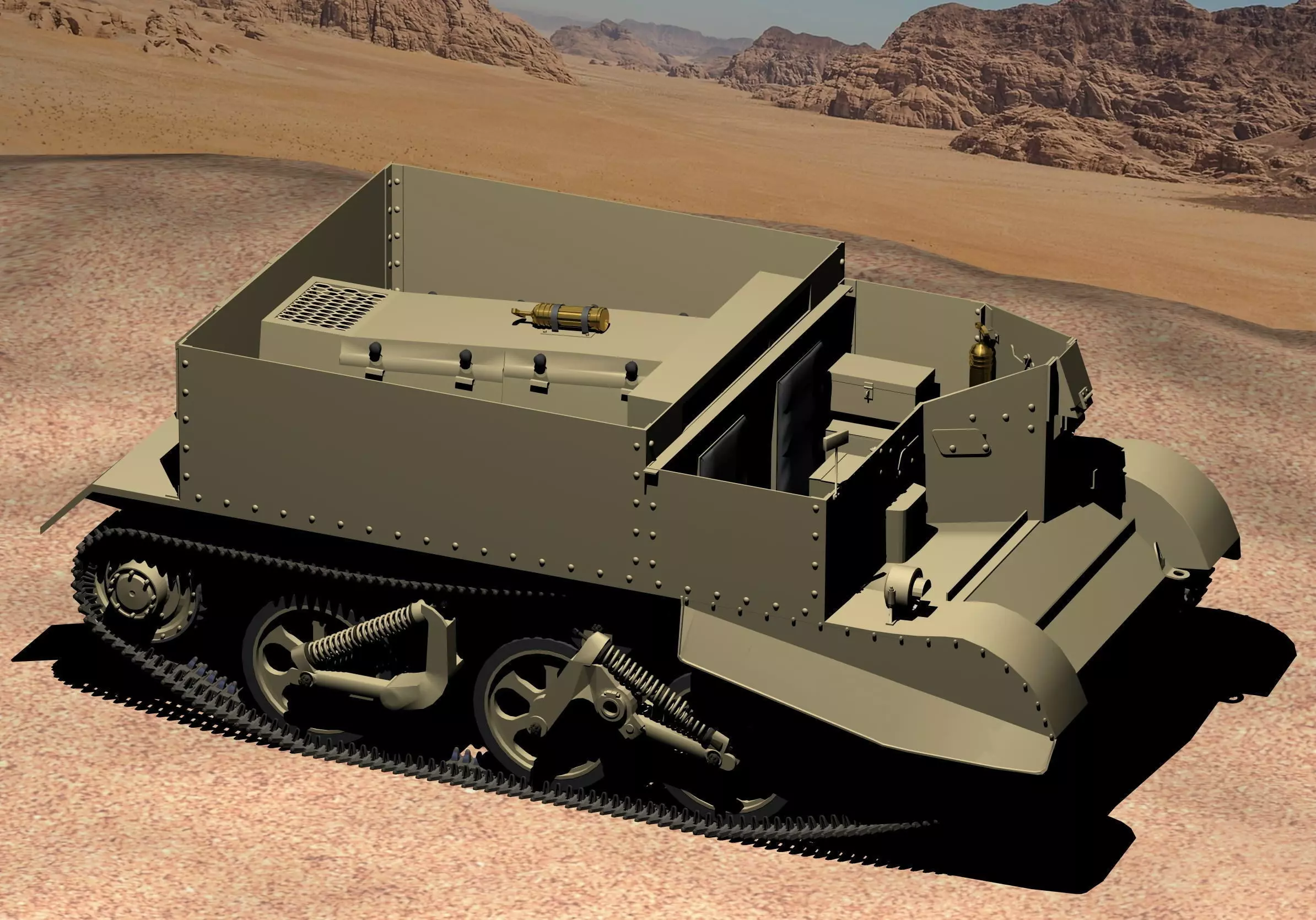 WWII Bren Gun Carrier 3D model_0