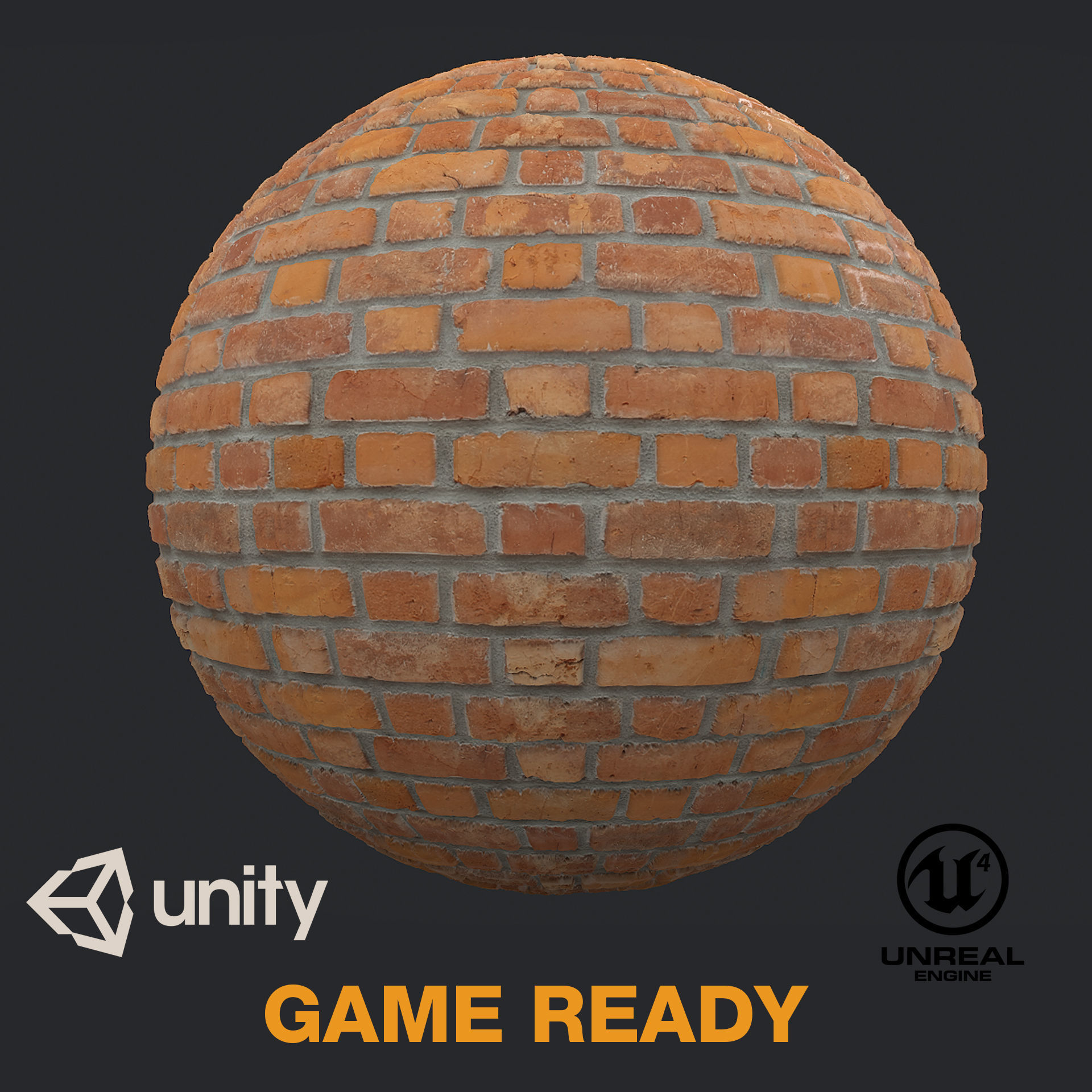 Wall Bricks - PBR - Game Ready - Tile Texture Low-poly 3D model_1