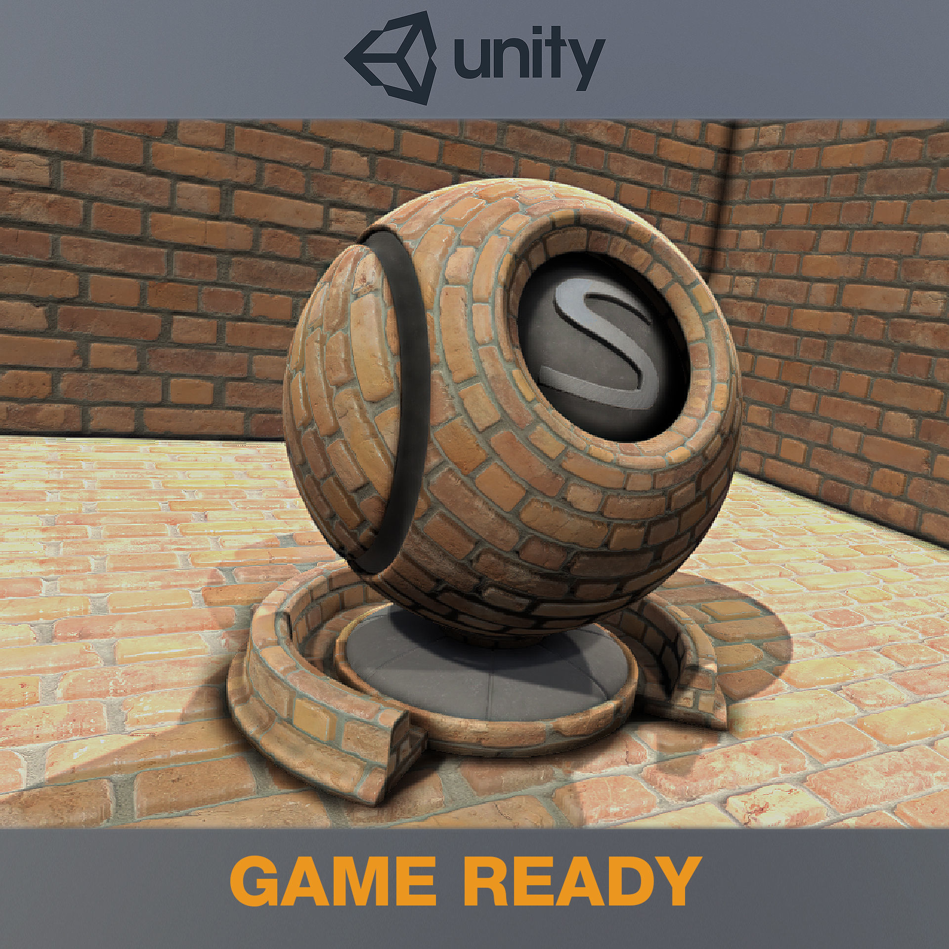 Wall Bricks - PBR - Game Ready - Tile Texture Low-poly 3D model_3