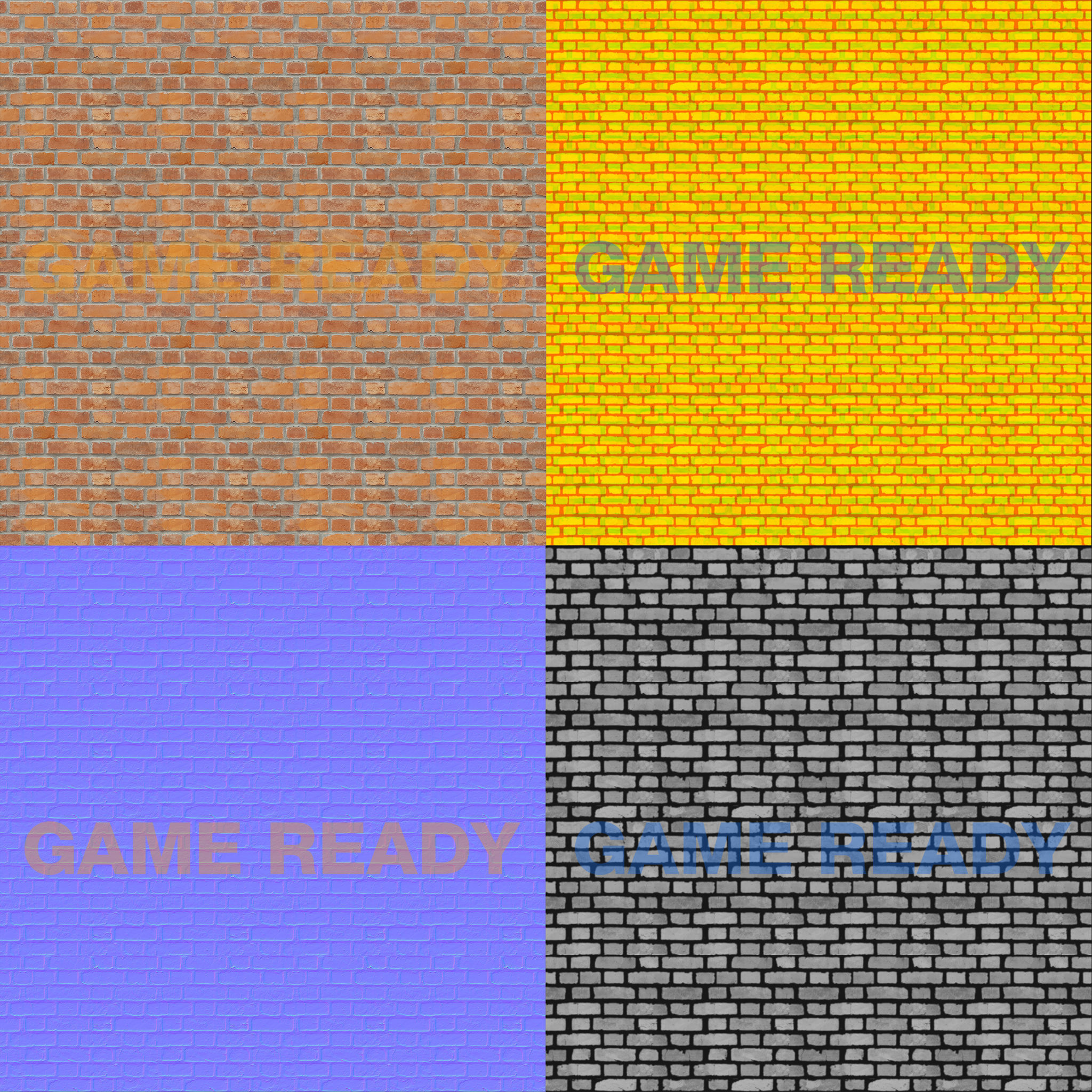 Wall Bricks - PBR - Game Ready - Tile Texture Low-poly 3D model_2