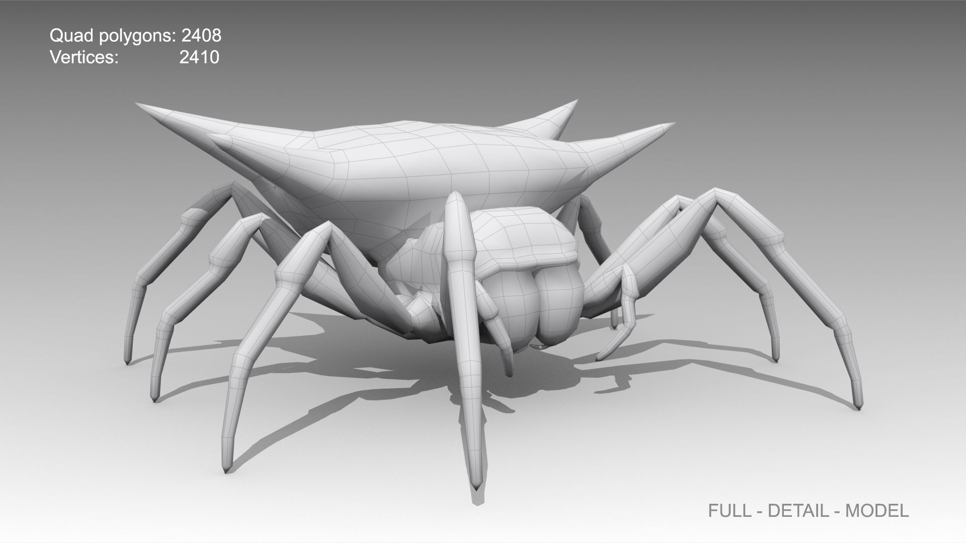 Spinybacked Spider Low-poly 3D model_7