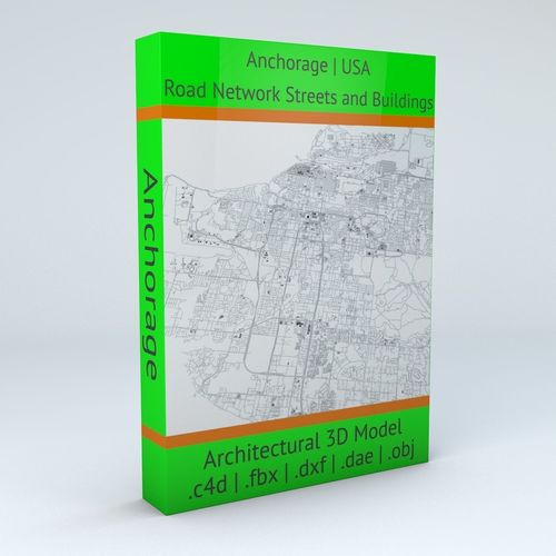 Anchorage Buildings and Road Networks 3D model