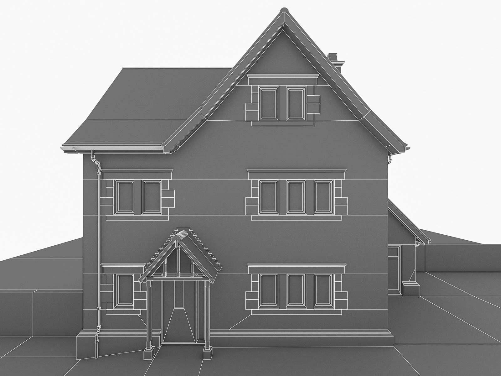 English Brick Houses Collection - 26 Pack Low-poly 3D model_110