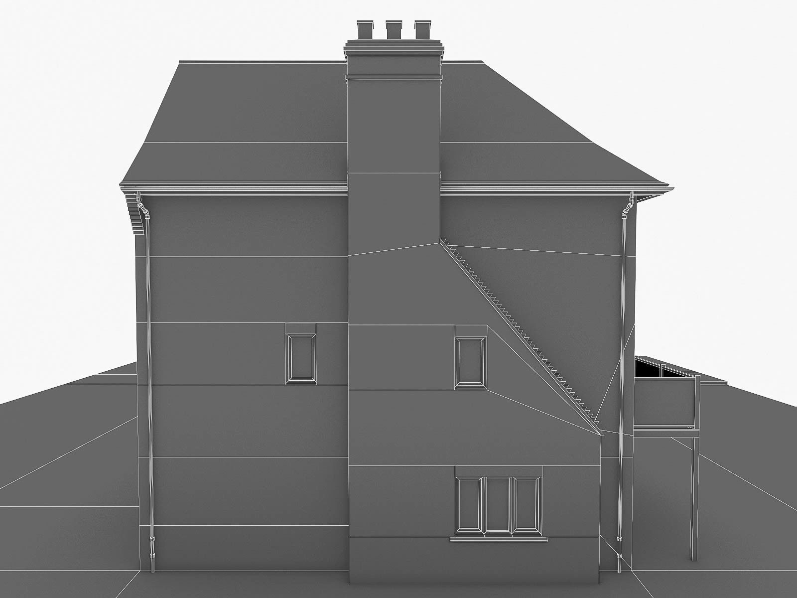 English Brick Houses Collection - 26 Pack Low-poly 3D model_63