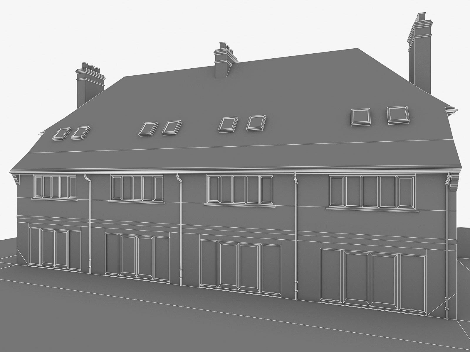 English Brick Houses Collection - 26 Pack Low-poly 3D model_73