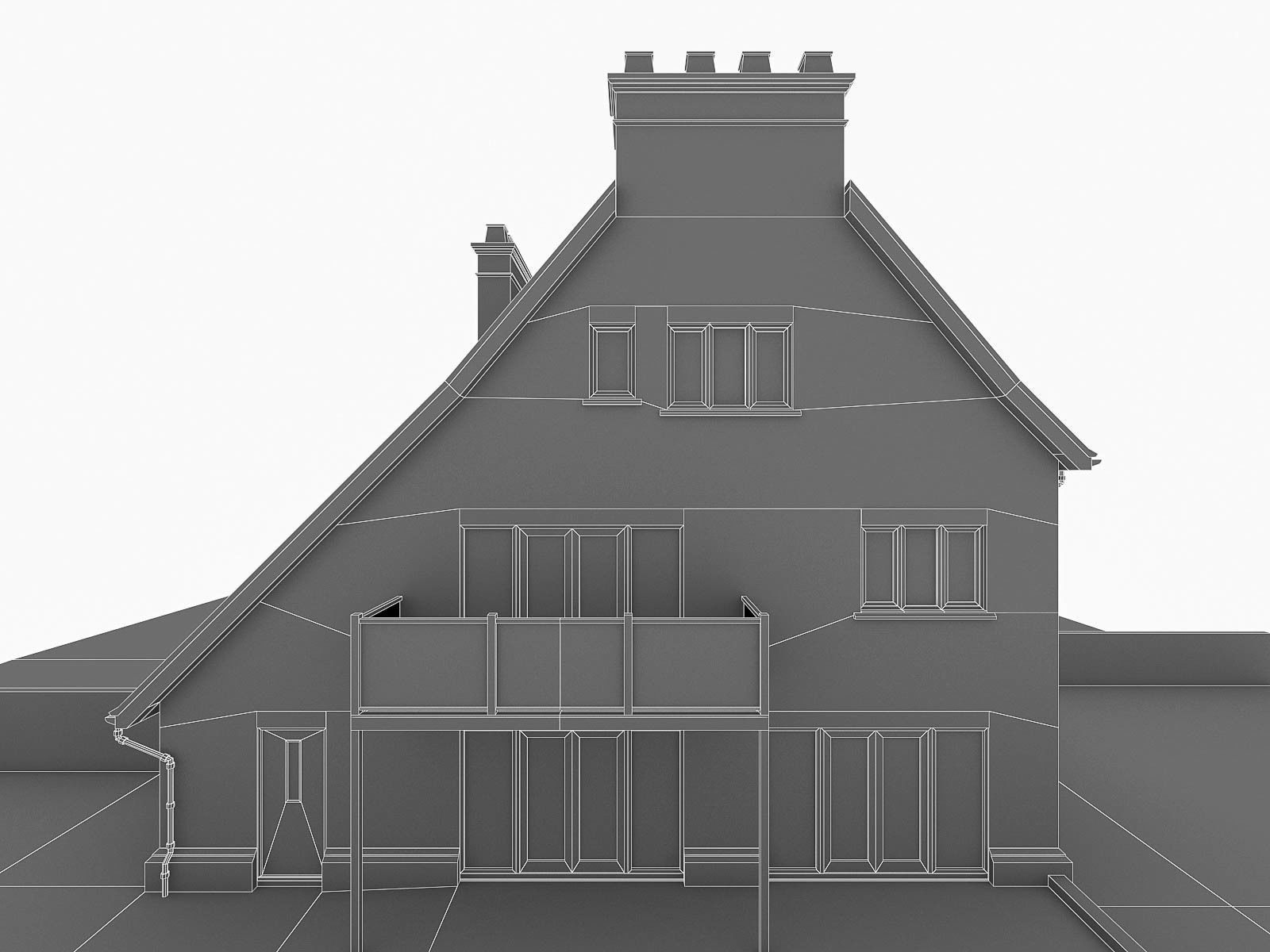English Brick Houses Collection - 26 Pack Low-poly 3D model_112