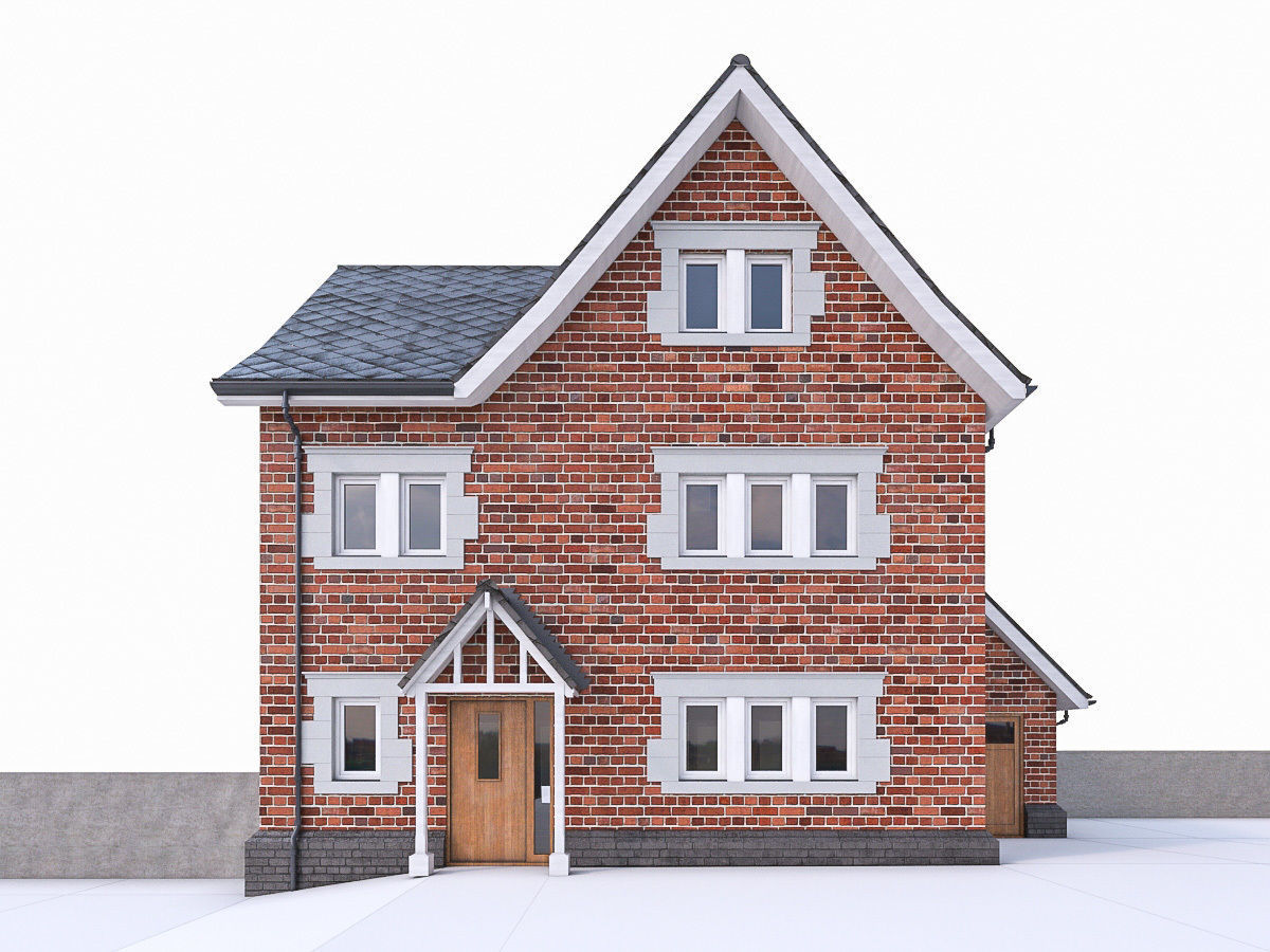 English Brick Houses Collection - 26 Pack Low-poly 3D model_42