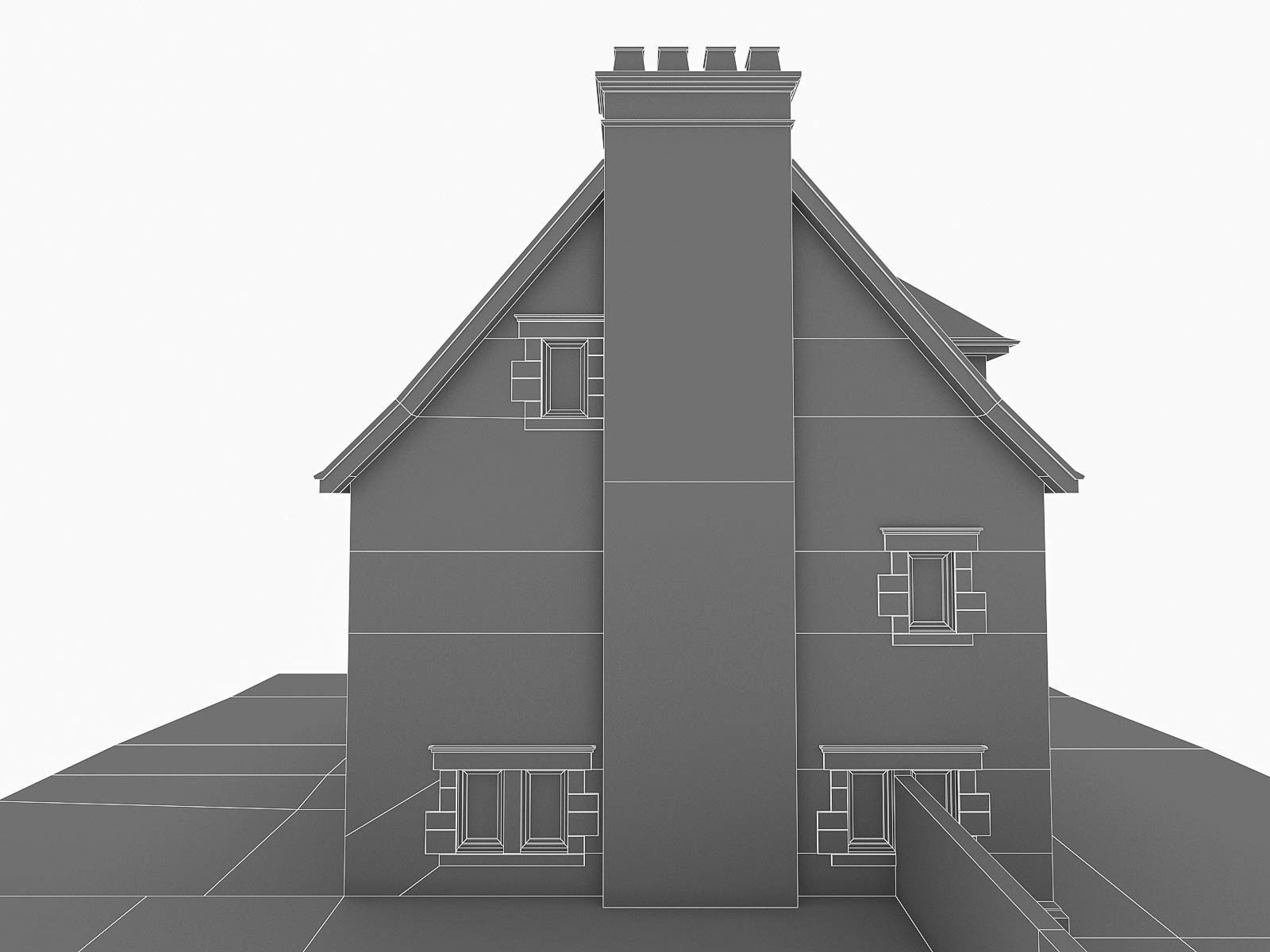 English Brick Houses Collection - 26 Pack Low-poly 3D model_116