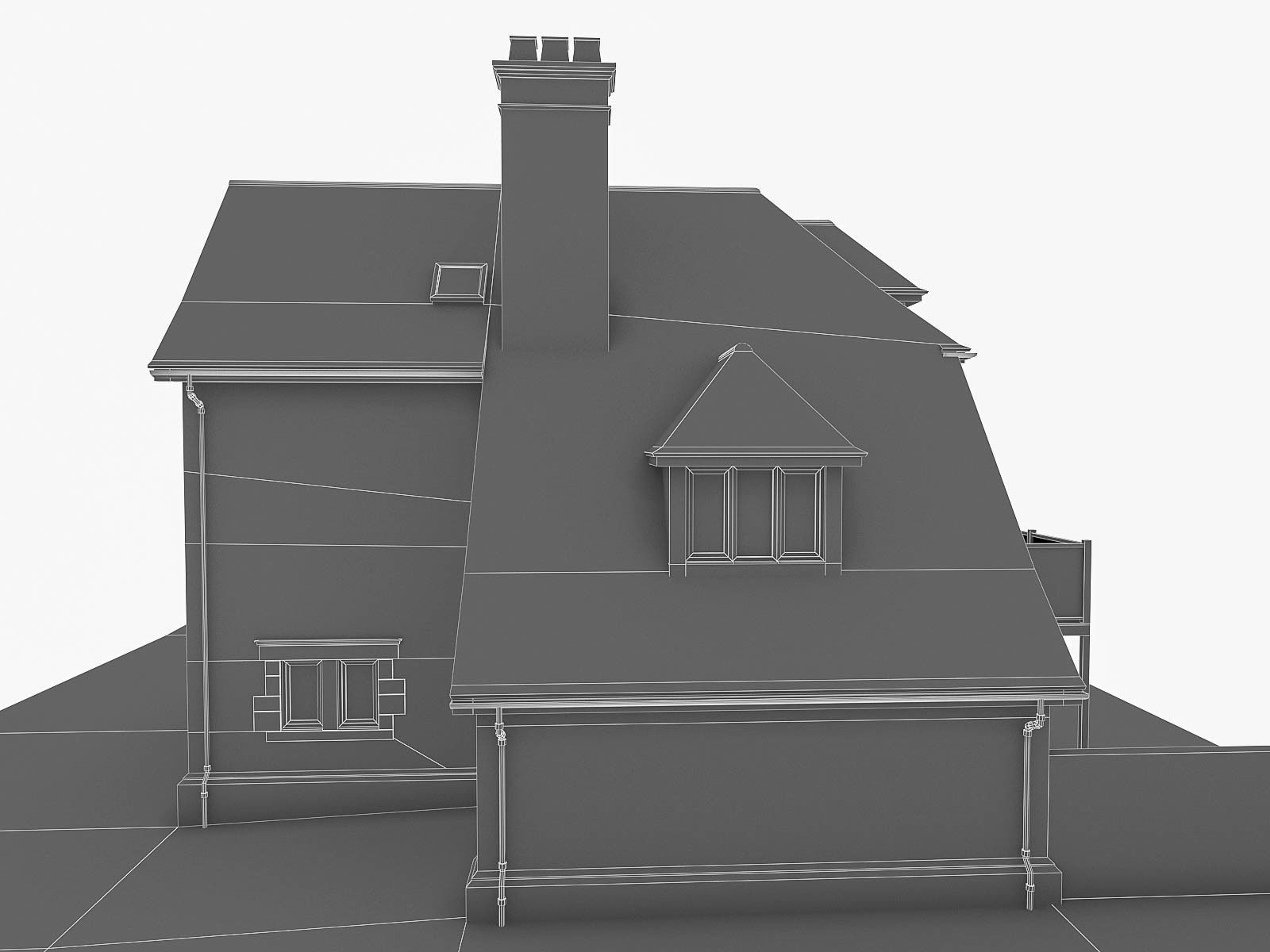 English Brick Houses Collection - 26 Pack Low-poly 3D model_52