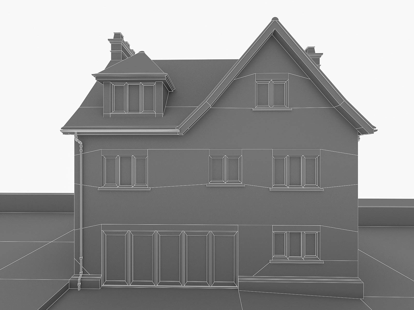 English Brick Houses Collection - 26 Pack Low-poly 3D model_118