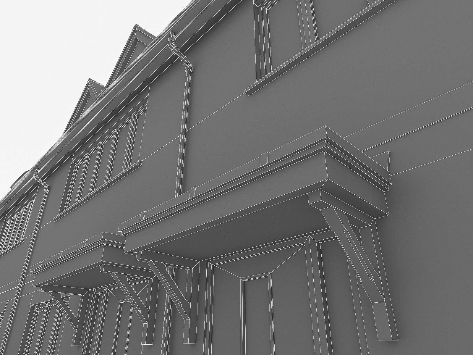 English Brick Houses Collection - 26 Pack Low-poly 3D model_59