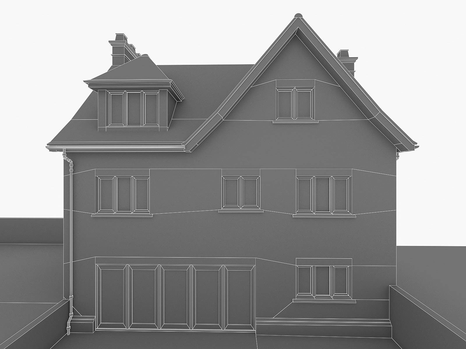 English Brick Houses Collection - 26 Pack Low-poly 3D model_101