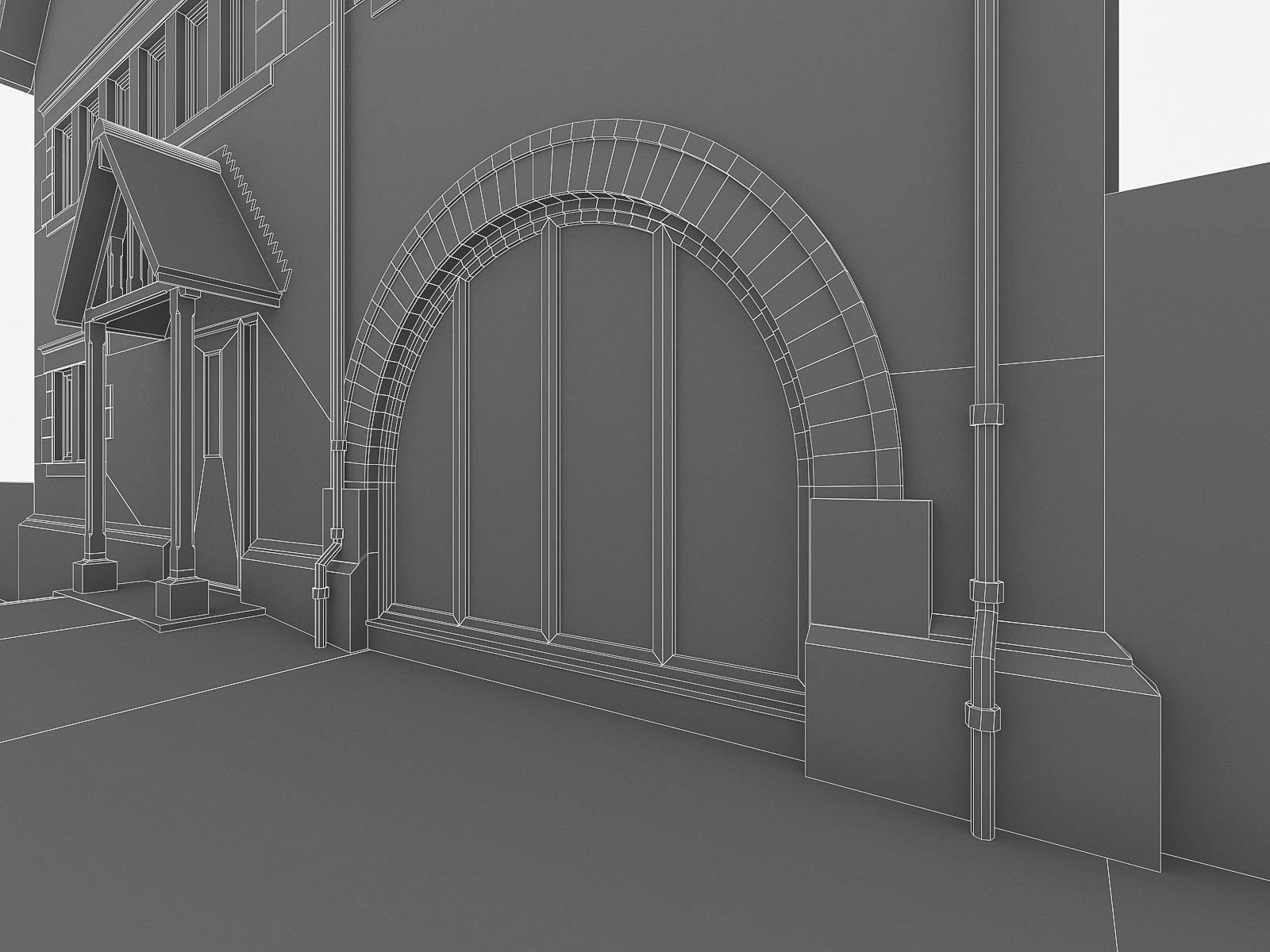 English Brick Houses Collection - 26 Pack Low-poly 3D model_120