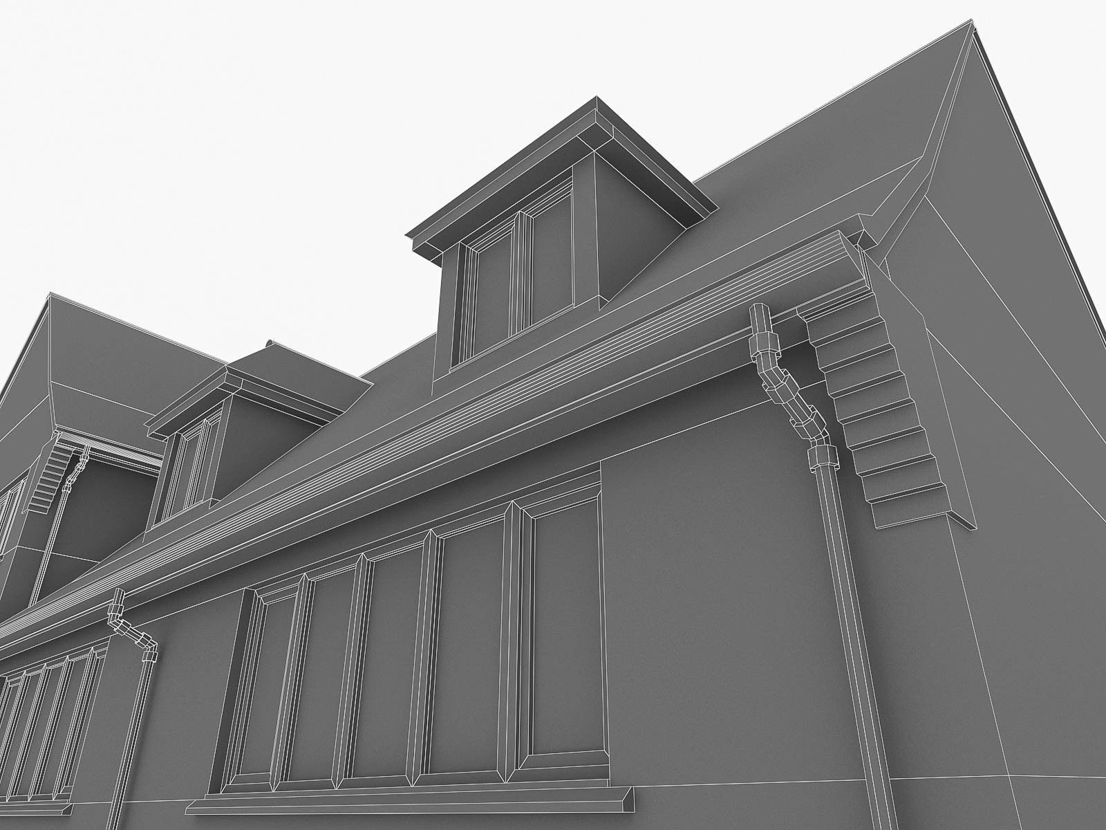 English Brick Houses Collection - 26 Pack Low-poly 3D model_89