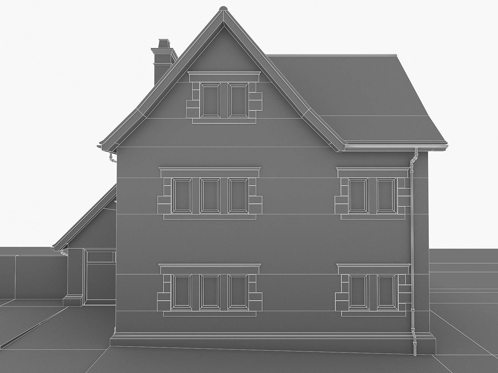 English Brick Houses Collection - 26 Pack Low-poly 3D model_102