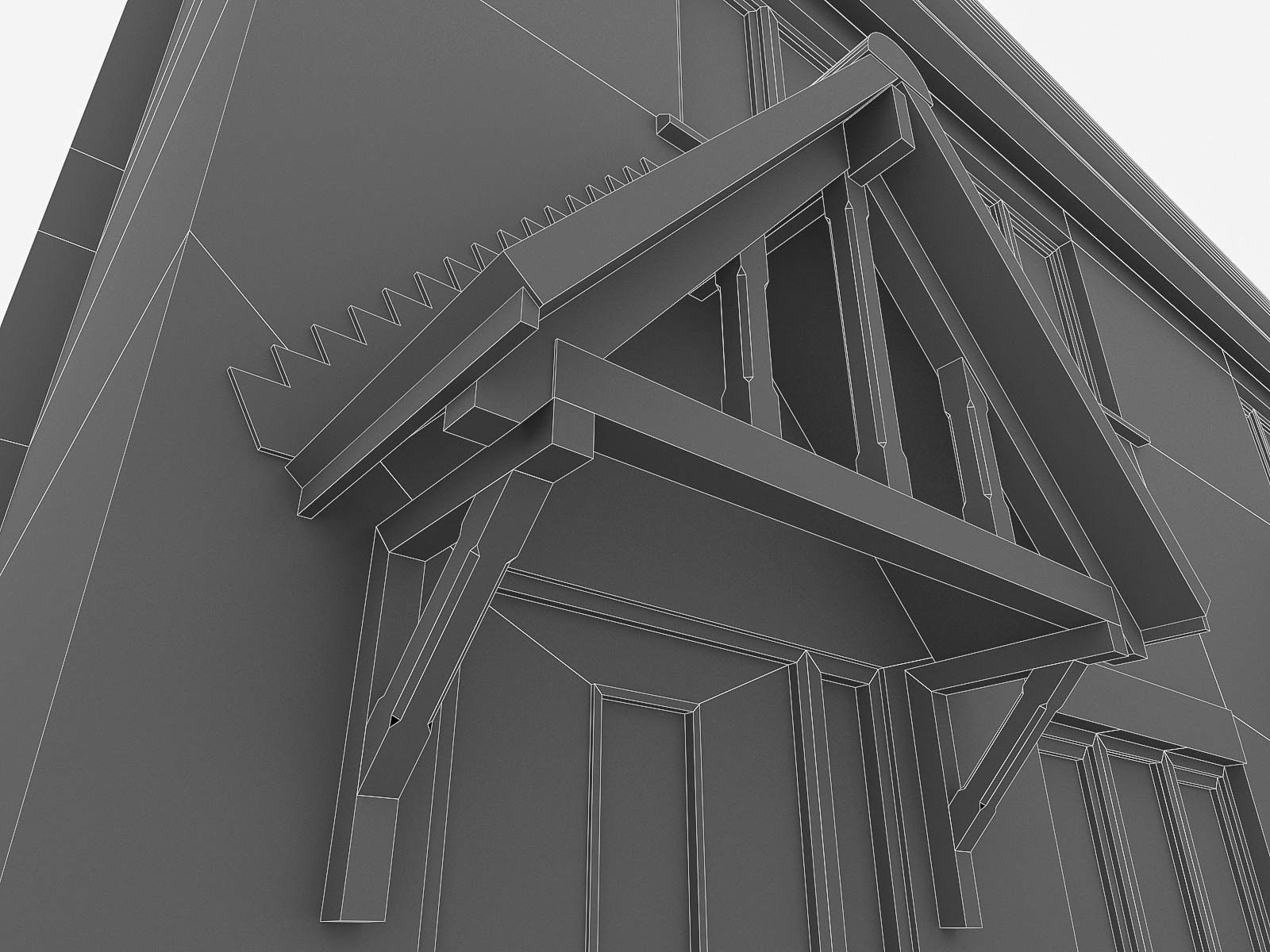 English Brick Houses Collection - 26 Pack Low-poly 3D model_94