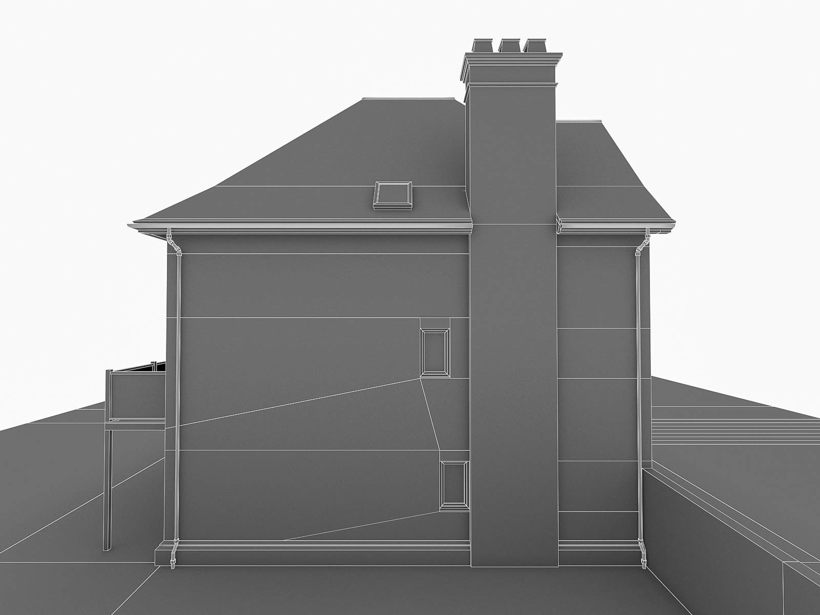 English Brick Houses Collection - 26 Pack Low-poly 3D model_111