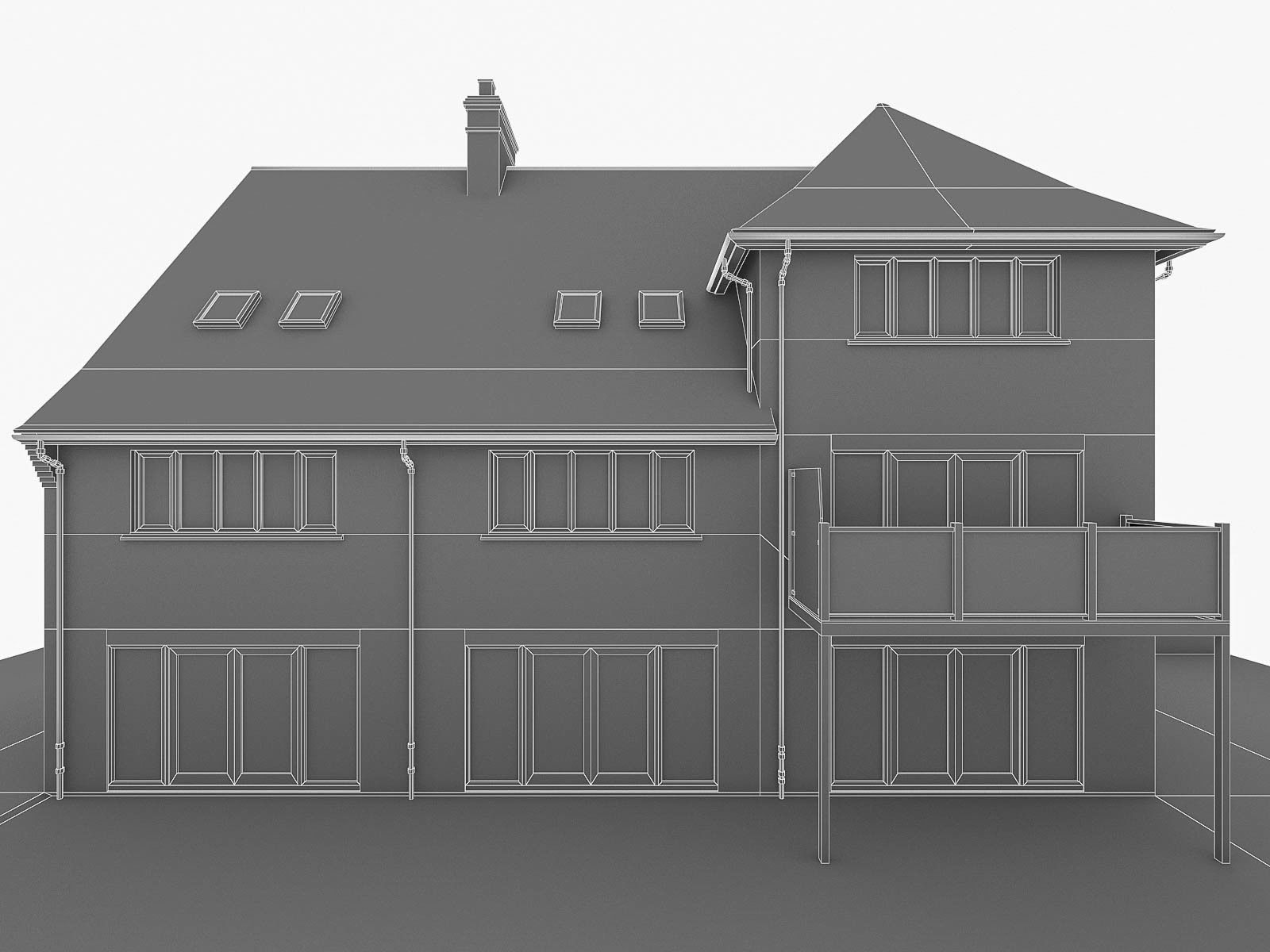 English Brick Houses Collection - 26 Pack Low-poly 3D model_88