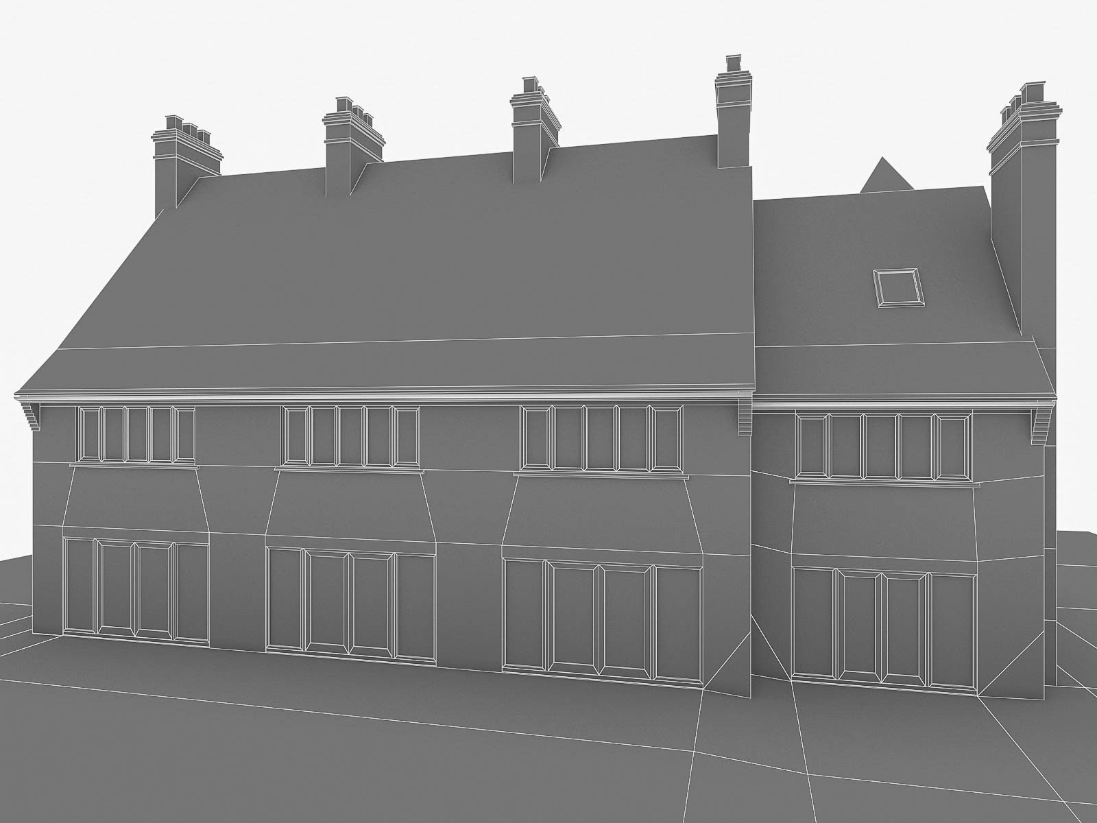 English Brick Houses Collection - 26 Pack Low-poly 3D model_72