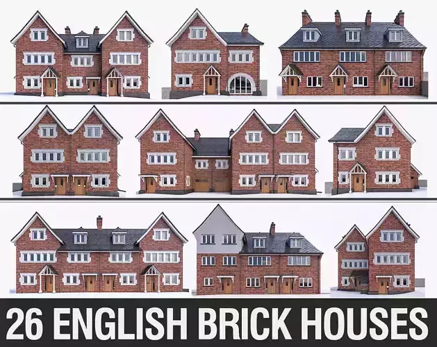 English Brick Houses Collection - 26 Pack
