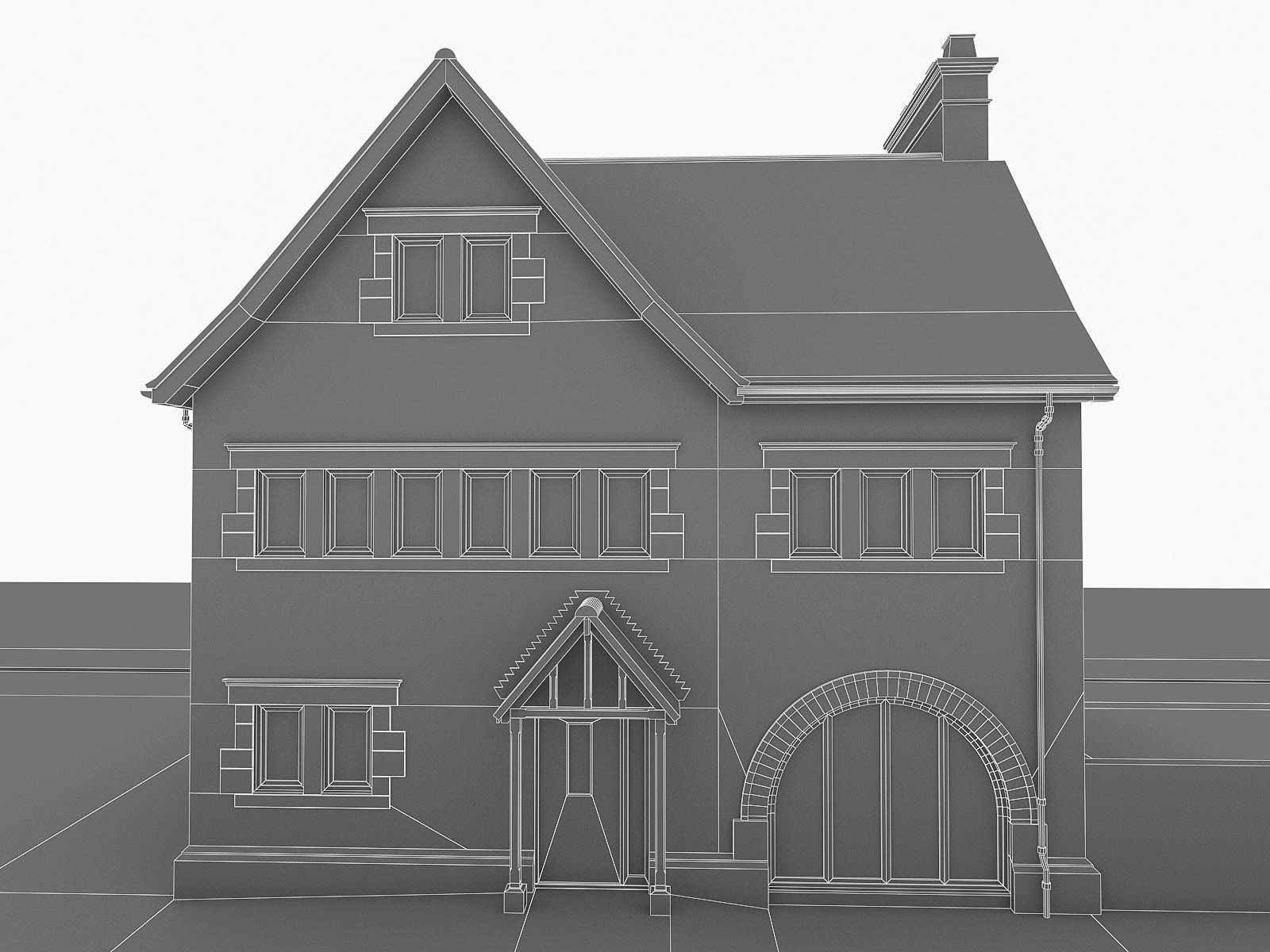English Brick Houses Collection - 26 Pack Low-poly 3D model_103