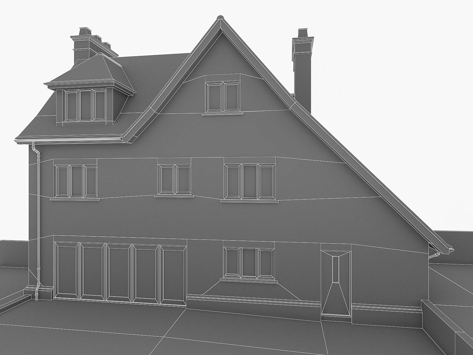English Brick Houses Collection - 26 Pack Low-poly 3D model_83