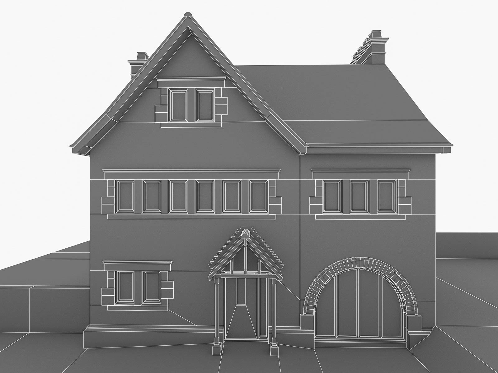English Brick Houses Collection - 26 Pack Low-poly 3D model_114