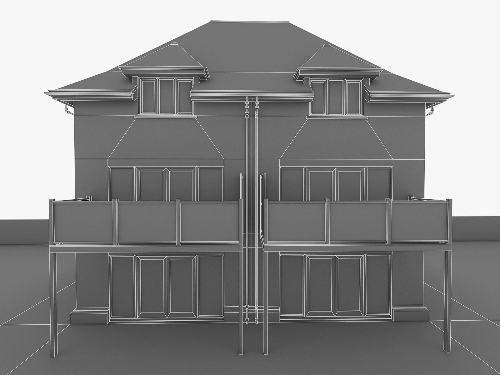 English Brick Houses Collection - 26 Pack Low-poly 3D model_106